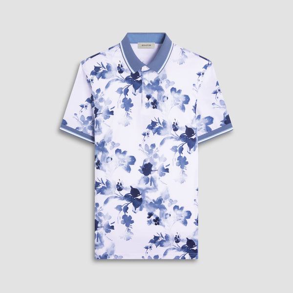 bugatchi Watercolor Floral Polo Shirt