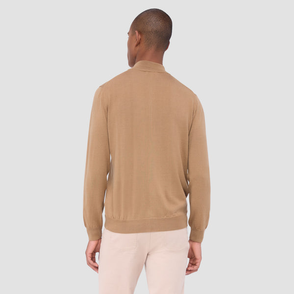 Bugatchi Super Merino™ Mock Neck Full Zip Sweater