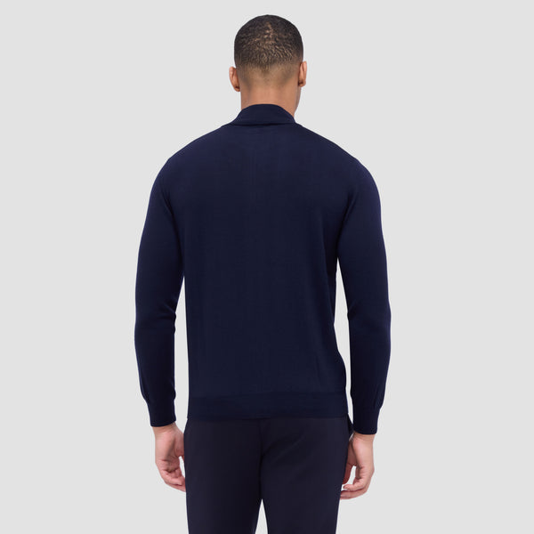 Bugatchi Super Merino™ Mock Neck Full Zip Sweater