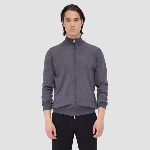 Bugatchi Super Merino™ Mock Neck Full Zip Sweater