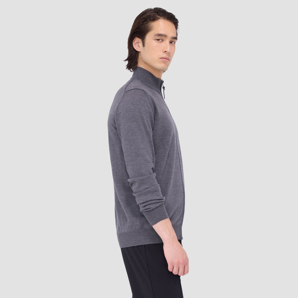 Bugatchi Super Merino™ Mock Neck Full Zip Sweater