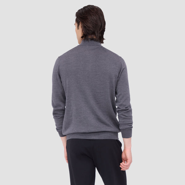 Bugatchi Super Merino™ Mock Neck Full Zip Sweater