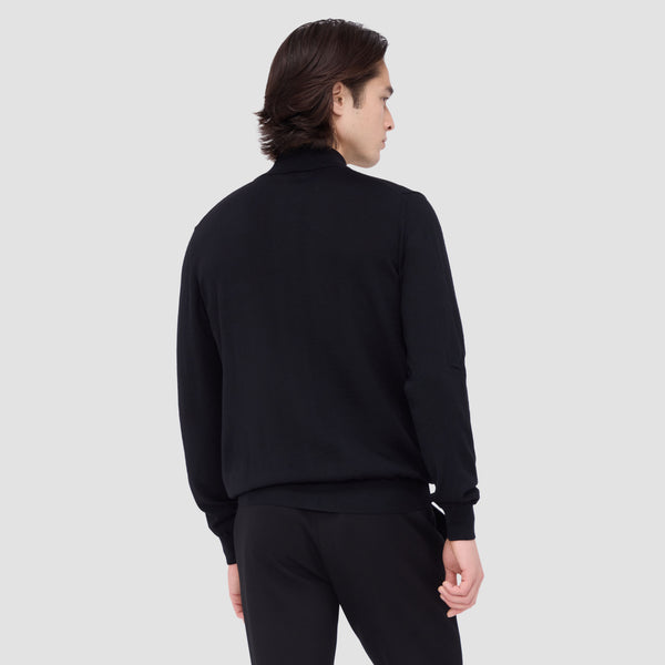 Bugatchi Super Merino™ Mock Neck Full Zip Sweater