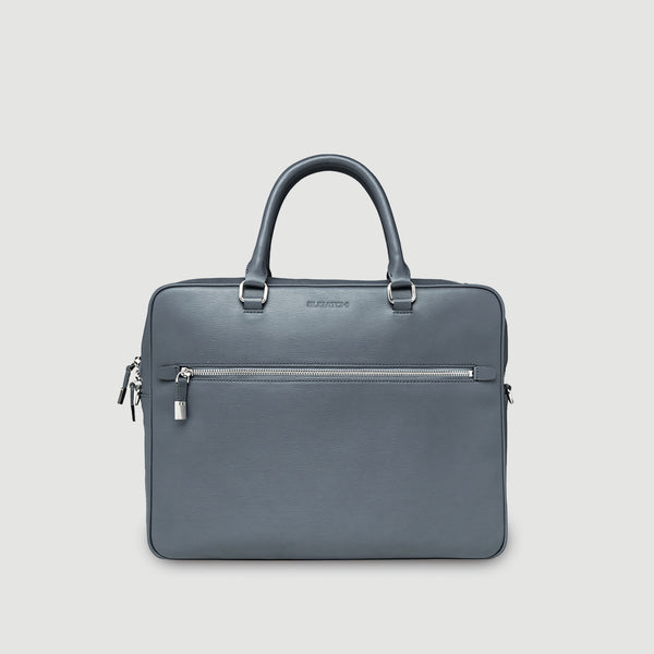 bugatchi Wood Grained Semi Embossed Leather Briefcase