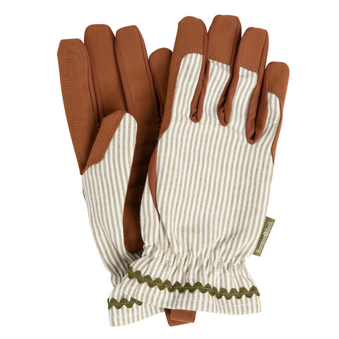 burgon & ball Collector Gloves – Olive Stripe