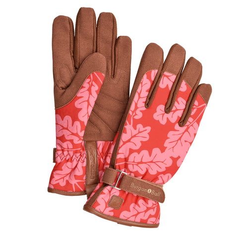 burgon & ball Love The Glove - Oak Leaf Poppy - M/L