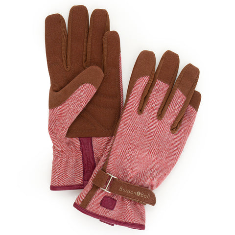 burgon & ball Love The Glove - Red Tweed - S/M