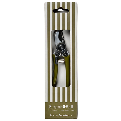 burgon & ball Micro Secateurs Olive - Collector