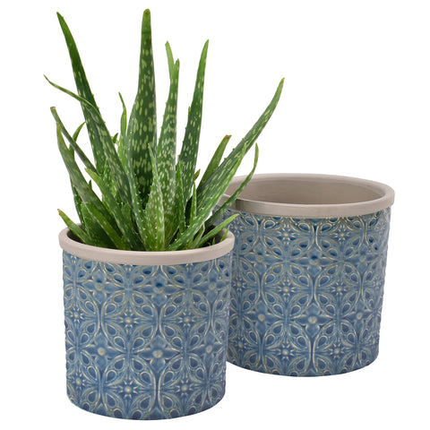 Burgon & Ball Porto Dark Blue Glazed Pot - Small