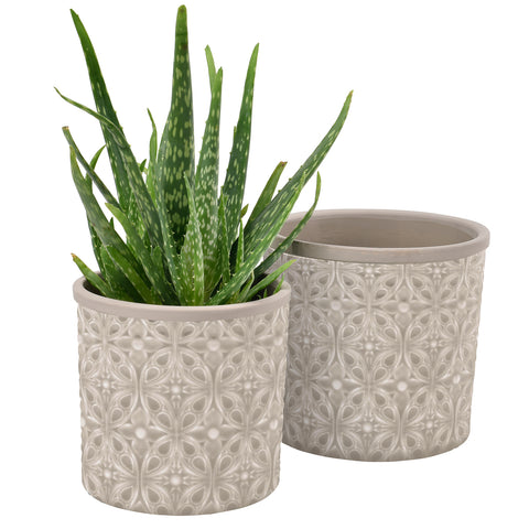Burgon & Ball Porto Grey Glazed Pot - Large