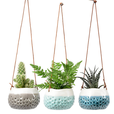 Burgon & Ball Trio Of 'Baby Dotty' Hanging Pots