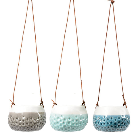 burgon & ball Trio of 'Baby Dotty' Hanging Pots
