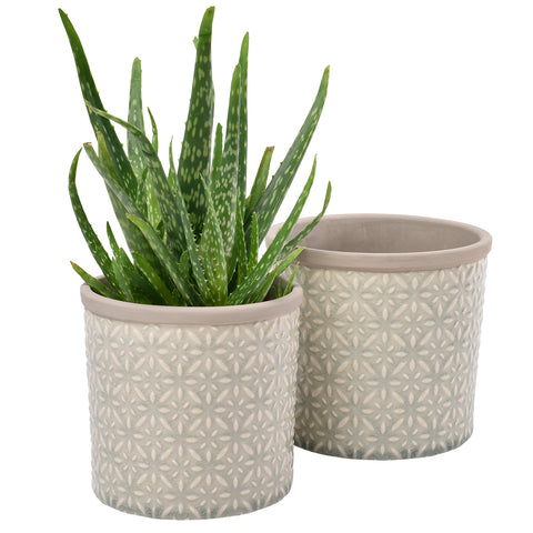 Burgon & Ball Tuscany Grey Glazed Pot - Large