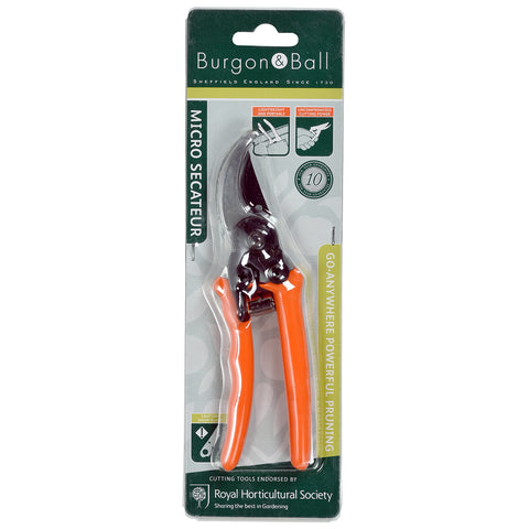 Burgon & Ball Micro Secateur - RHS Endorsed Terracotta Handle