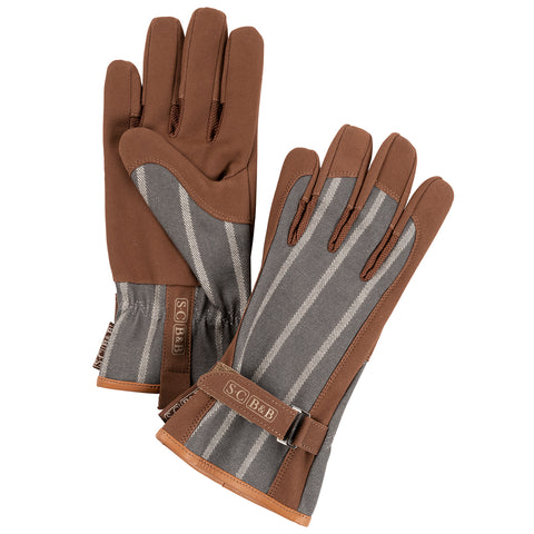burgon & ball Sophie Conran Everyday Gloves - Grey Ticking