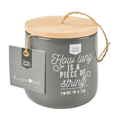 burgon & ball Twine Dispenser with 120m of Jute Twine - Charcoal