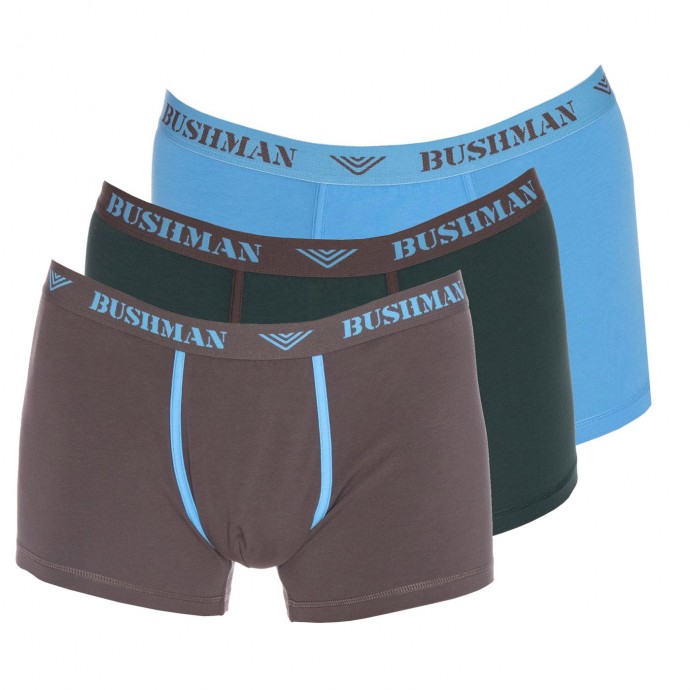 bushman shorts Edward 3Pack dark brown/dark grey/light blue