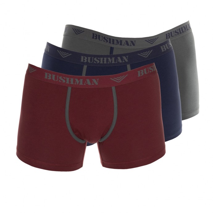 bushman undershorts Edward 3Pack dark gray/navy/red