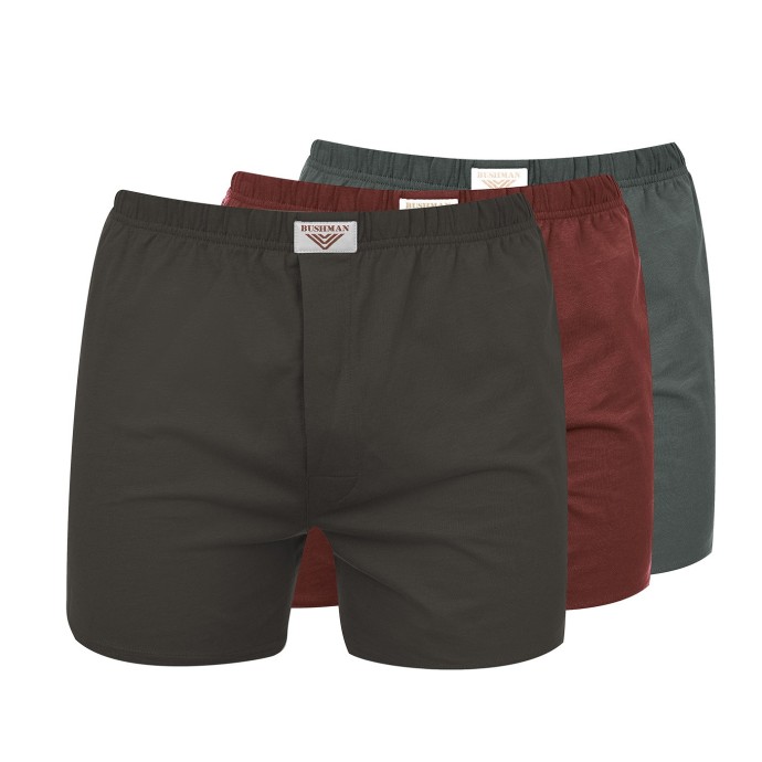 bushman undershorts Nicolas 3Pack dark brown/burgundy/grey