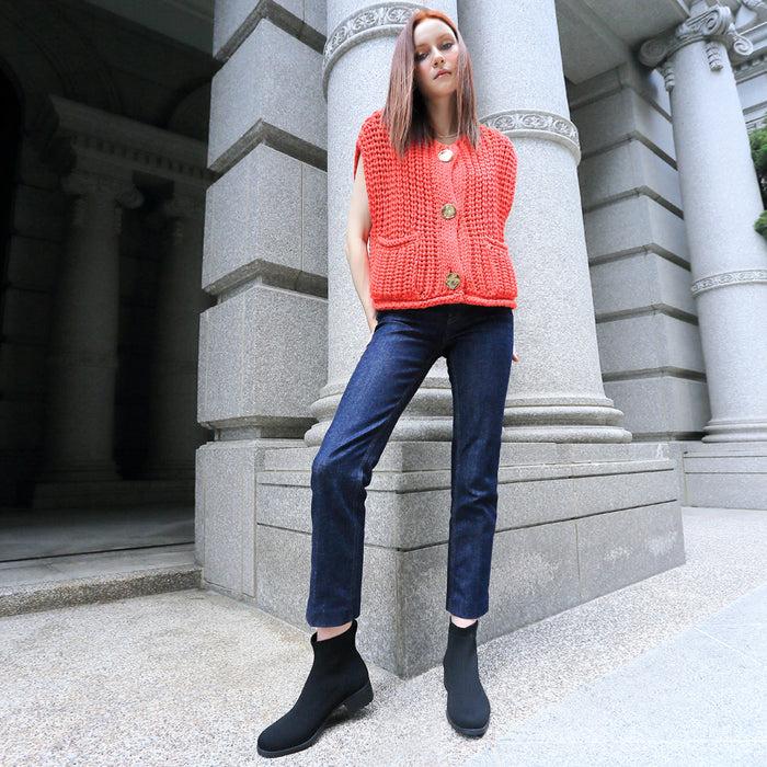 Bussola Alba Knit Ankle Boots (Nero)