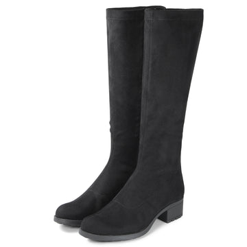 bussola Alba Suede Knee-High Boots (Nero)