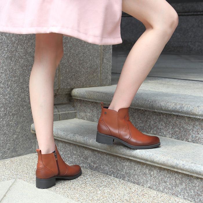 Bussola Alba Zipper Ankle Boots (Nutshell)
