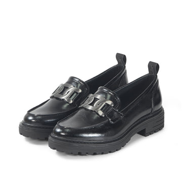 bussola Arezzo Metallic Chain Loafers (Nero)
