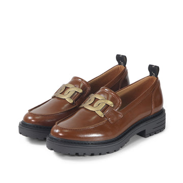 bussola Arezzo Metallic Chain Loafers (Nutshell)