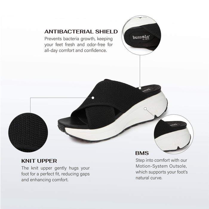 Bussola BMS 2.0 Cross Straps Slide Sandals (Nero)