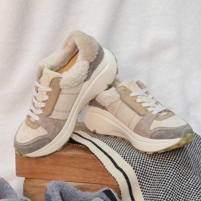 Bussola BMS Furry Laceup Sneakers (Angora)