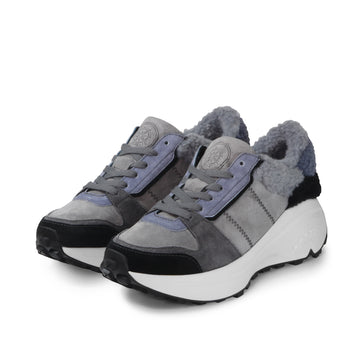bussola BMS Furry Laceup Sneakers (Rock)