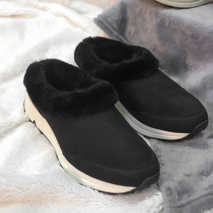 Bussola BMS Furry Slip-On Mules (Nero)