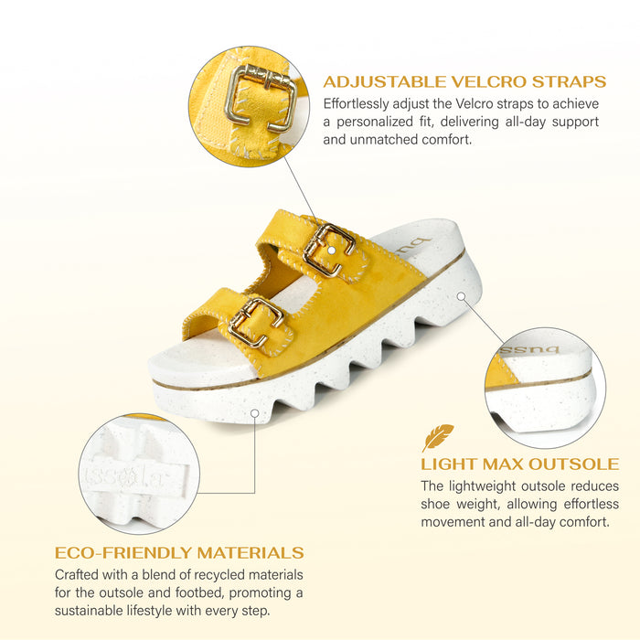Bussola Capri Buckle Strap Slide Sandals (Daffodil)