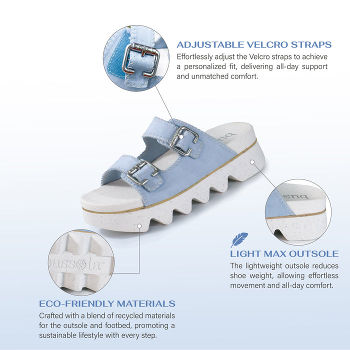 Bussola Capri Buckle Strap Slide Sandals (Skyway)