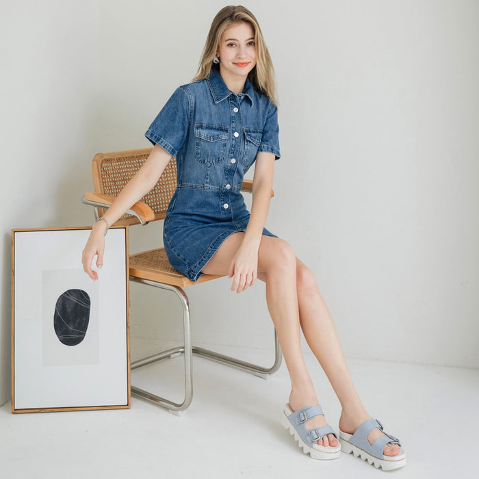 Bussola Capri Buckle Strap Slide Sandals (Skyway)