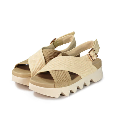 bussola Capri Knit Strappy Sandals (Latte)