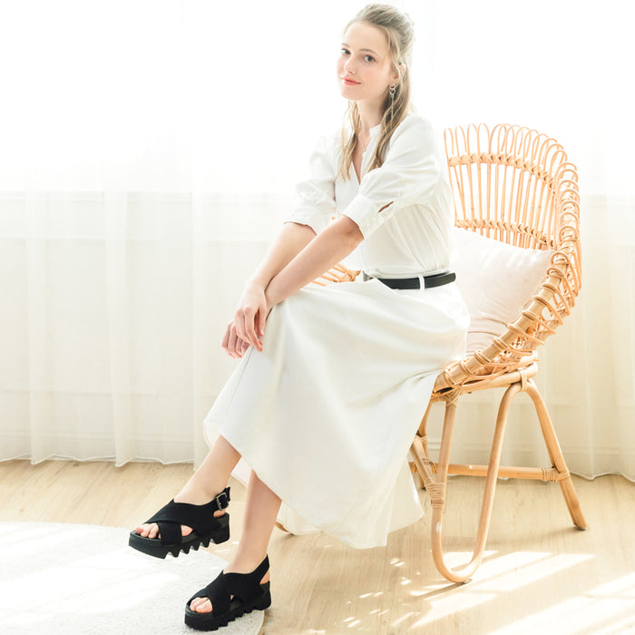 Bussola Capri Knit Strappy Sandals (Nero)