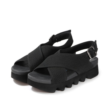 bussola Capri Knit Strappy Sandals (Nero)