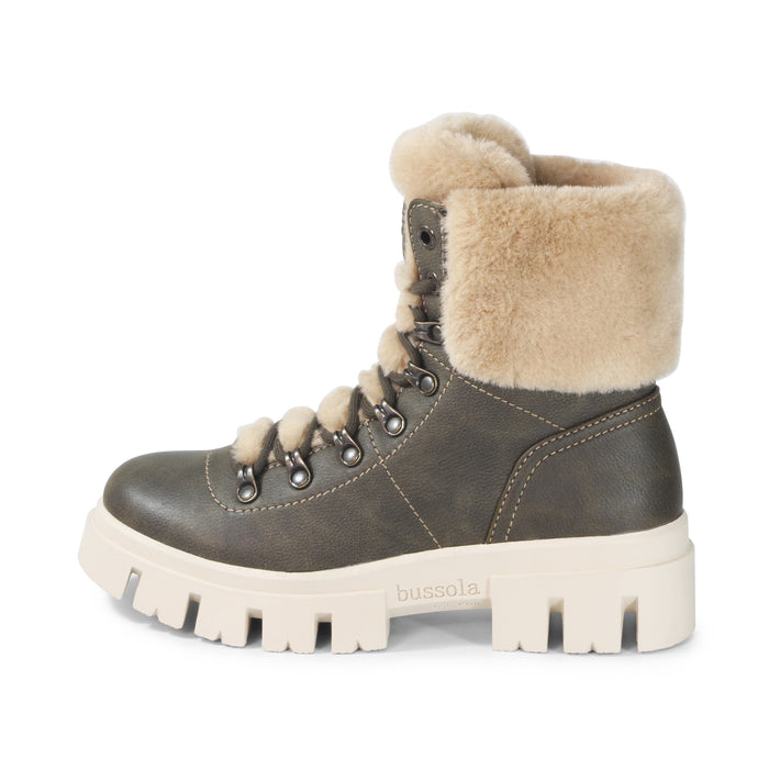 Bussola Corvara Furry Chunky Boots (Olive)
