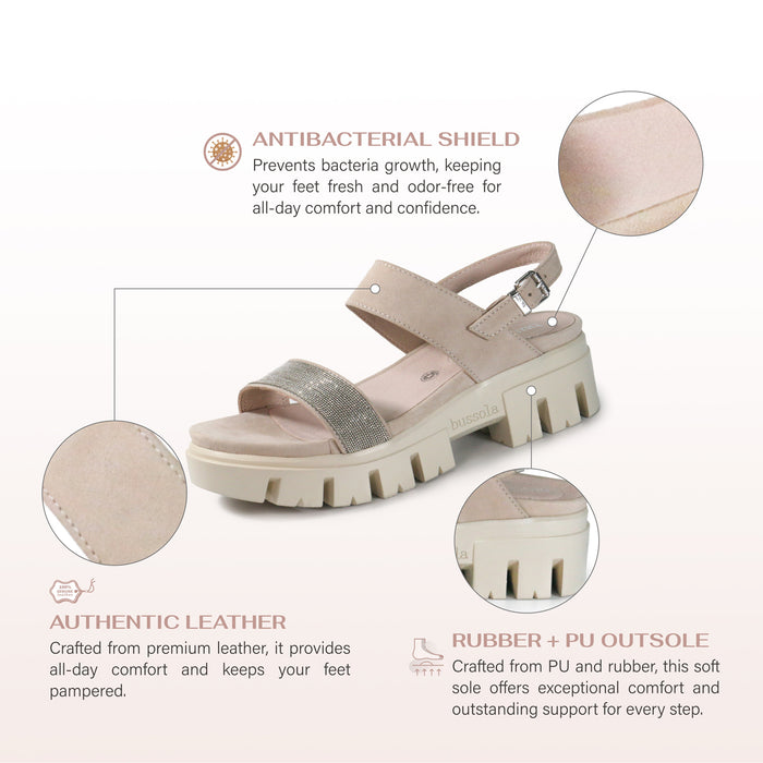 Bussola Corvara Glitter Platform Sandals (Angora)