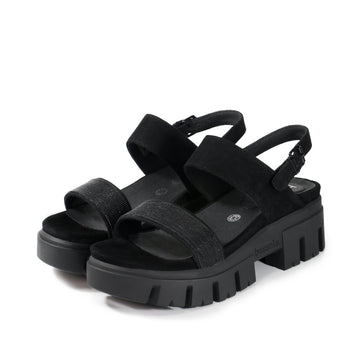 bussola Corvara Glitter Platform Sandals (Nero)