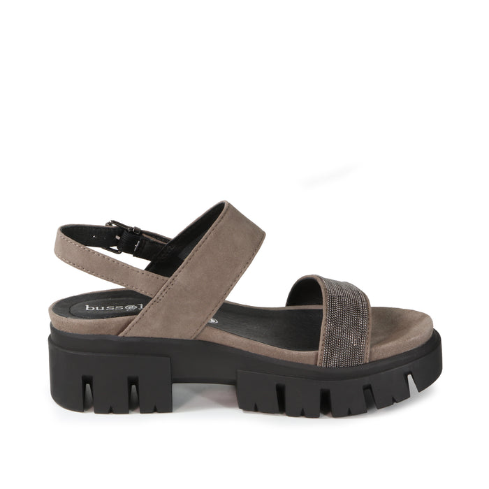 Bussola Corvara Glitter Platform Sandals (Taupe)