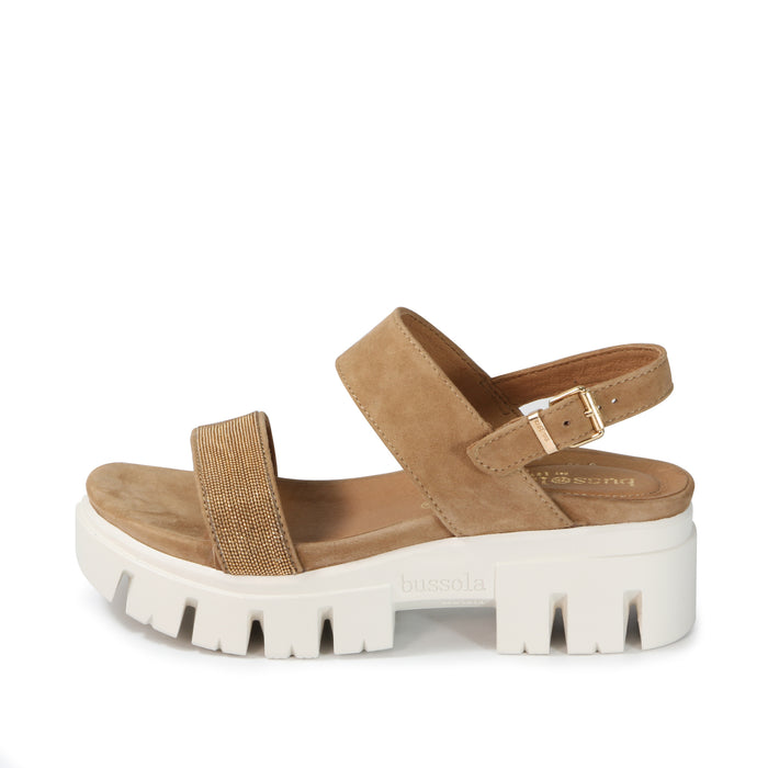 Bussola Corvara Glitter Platform Sandals (Toffee)
