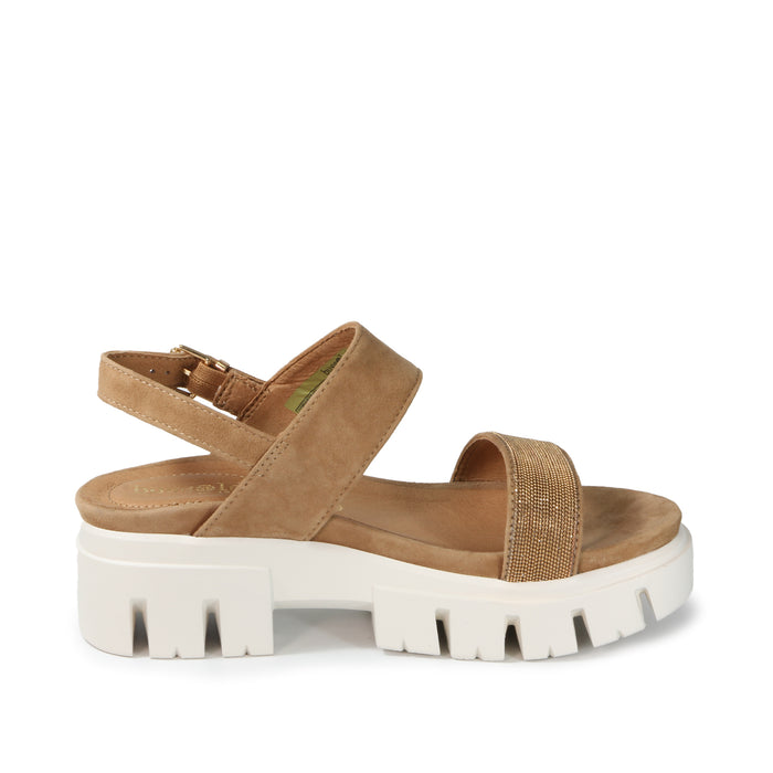 Bussola Corvara Glitter Platform Sandals (Toffee)