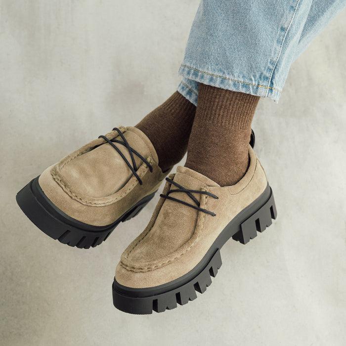 Bussola Corvara Lugged Laceup Moccasins (Walnut)