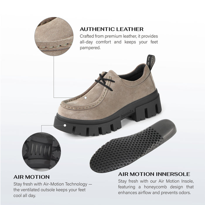 Bussola Corvara Lugged Laceup Moccasins (Walnut)