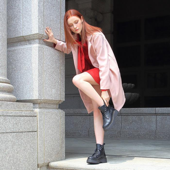 Bussola Firenze Platform Combat Boots (Nero)