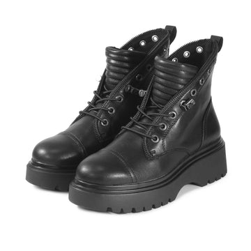 bussola Firenze Platform Combat Boots (Nero)