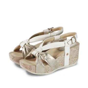 bussola Formentera Bowknot Wedge Sandals (Gold)