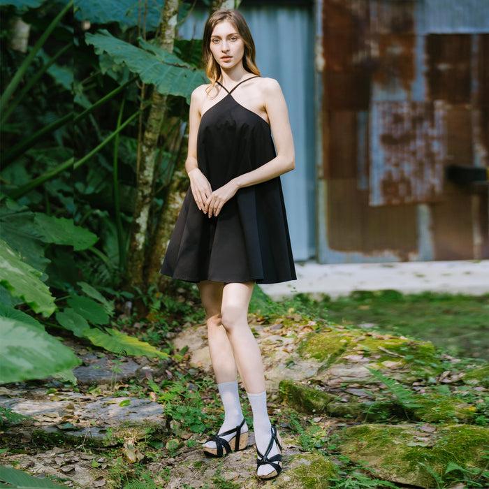 Bussola Formentera Bowknot Wedge Sandals (Nero)